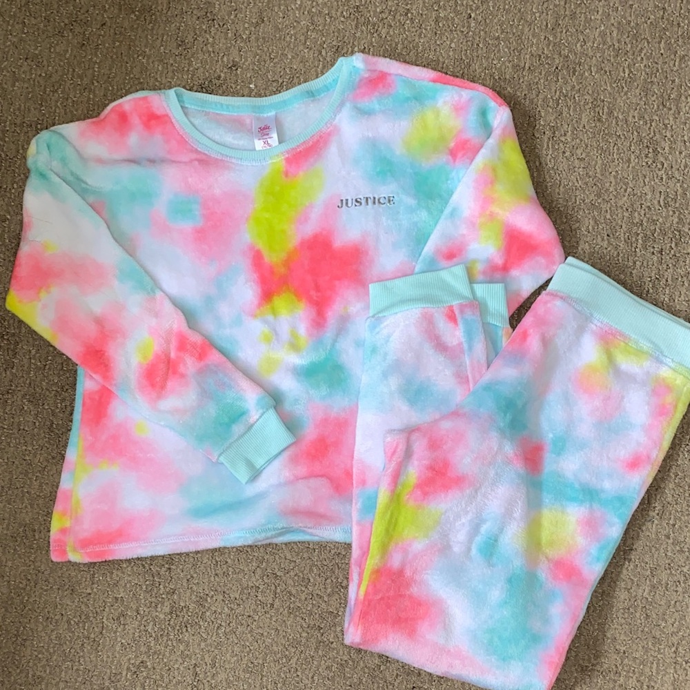 Justice Kids Vibrant Tie-Dye Pajama Set